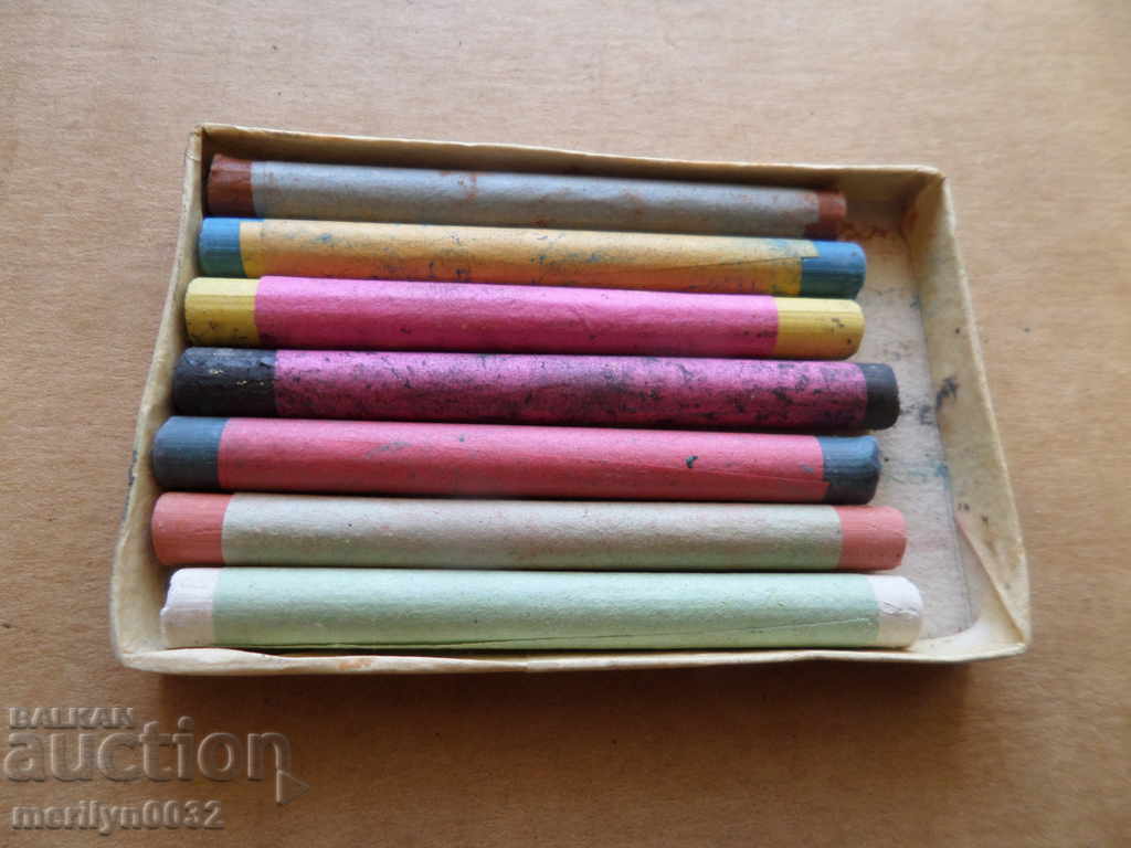 Old box of unused crayons, Kingdom of Bulgaria crayons - 6 Old box of unused crayons, Kingdom of Bulgaria crayons - 6