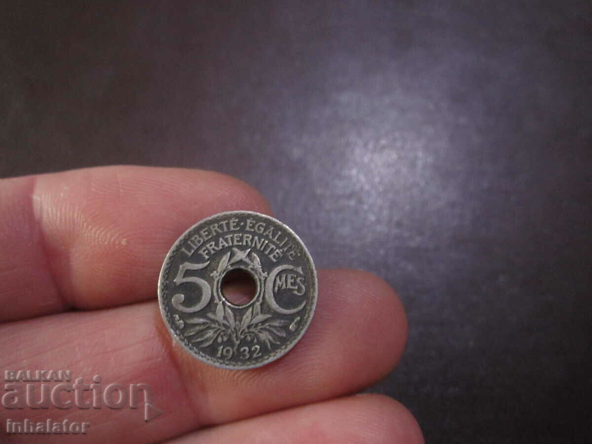 5 centimes 1932 France - Paris - horn