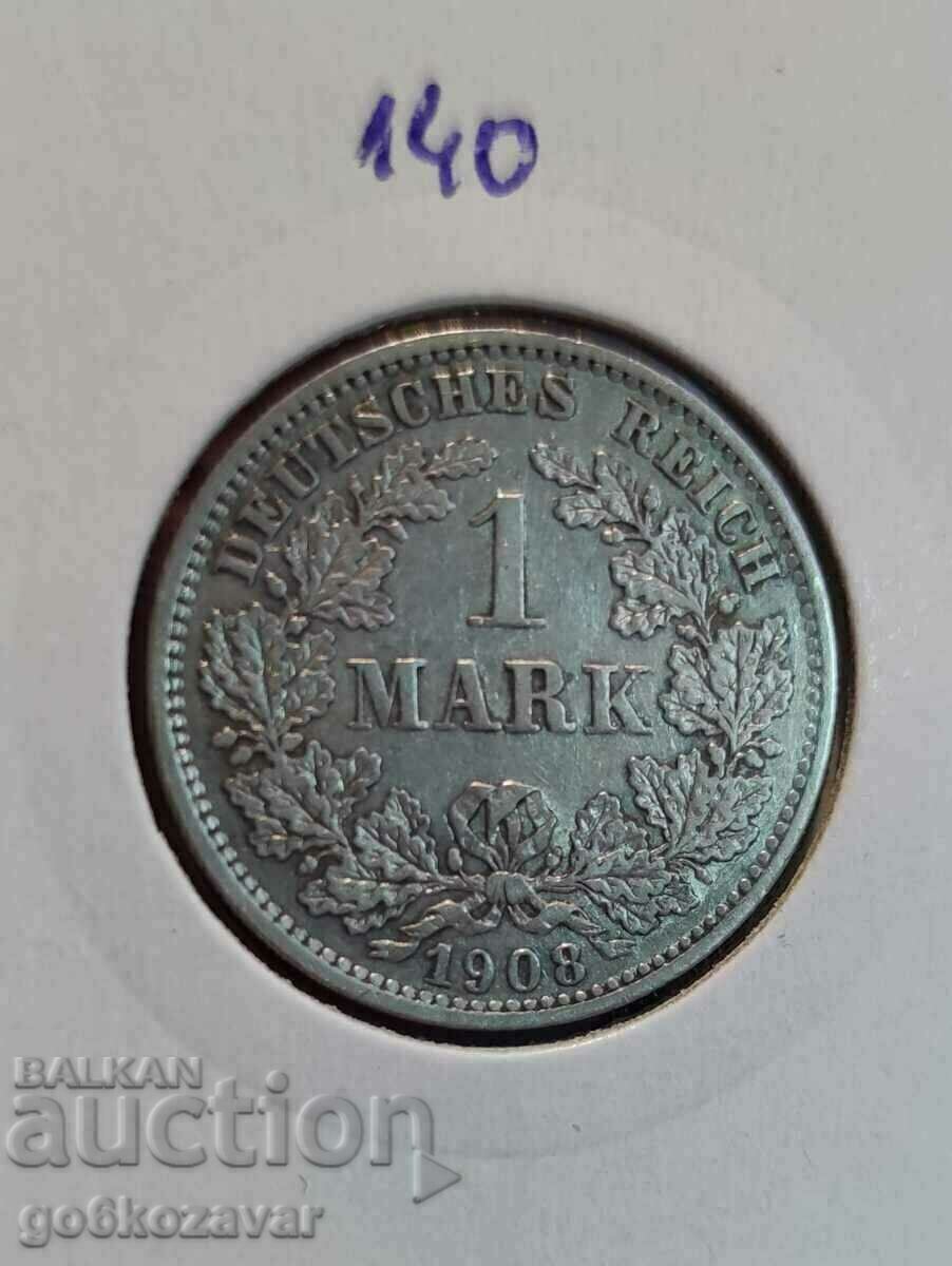 Germania 1 marca 1908 Argint! Ei bine !RR Tiraj mic rar!