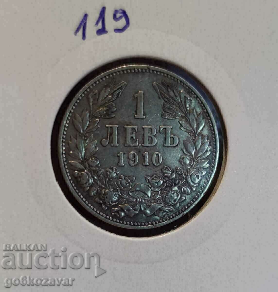 Βουλγαρία 1 λεβ 1910 ασήμι. Βουλγαρία 1 λεβ 1910 ασήμι.