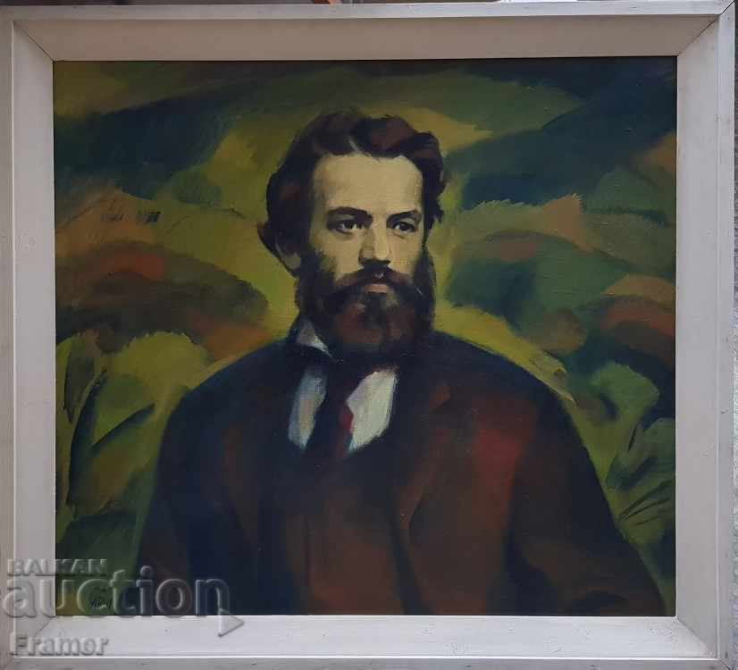 LARGE Painting by Iliya Rashkov 1981. Oil portrait