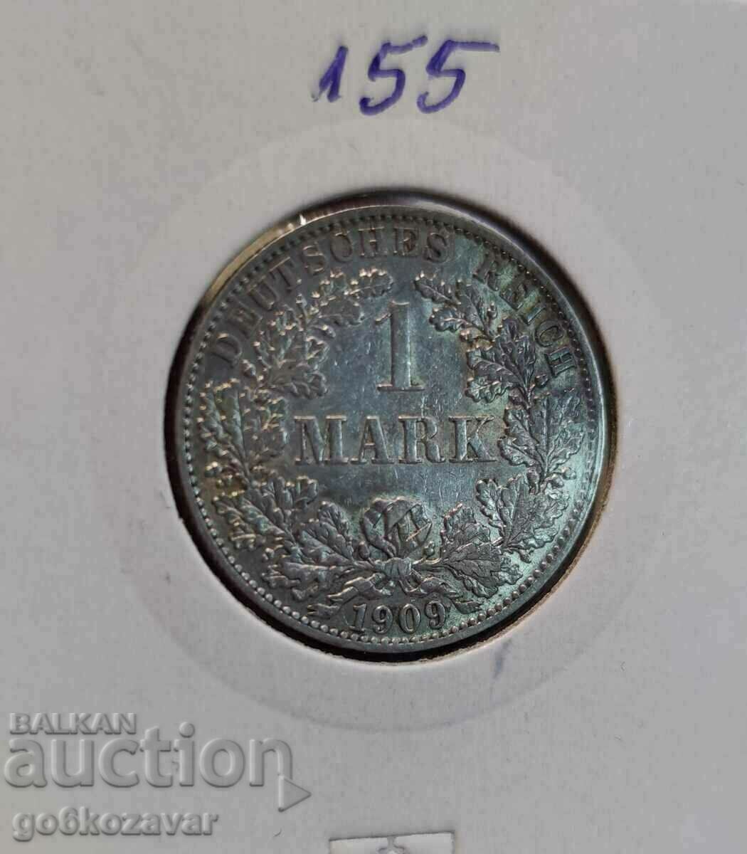 Δημοπρασία Γερμανία 1 μάρκα 1909 Ασήμι! ΕΝΑ Δημοπρασία Γερμανία 1 μάρκα 1909 Ασήμι! ΕΝΑ