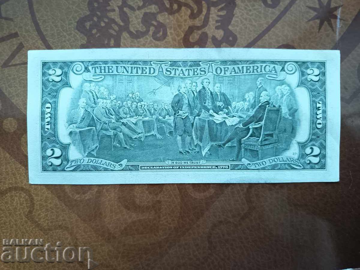 Auction US 2 Dollar Note from 2003 A, Chicago, Illinois Auction US 2 Dollar Note from 2003 A, Chicago, Illinois