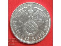 5 Reichsmarks 1936 F Γερμανία ασήμι