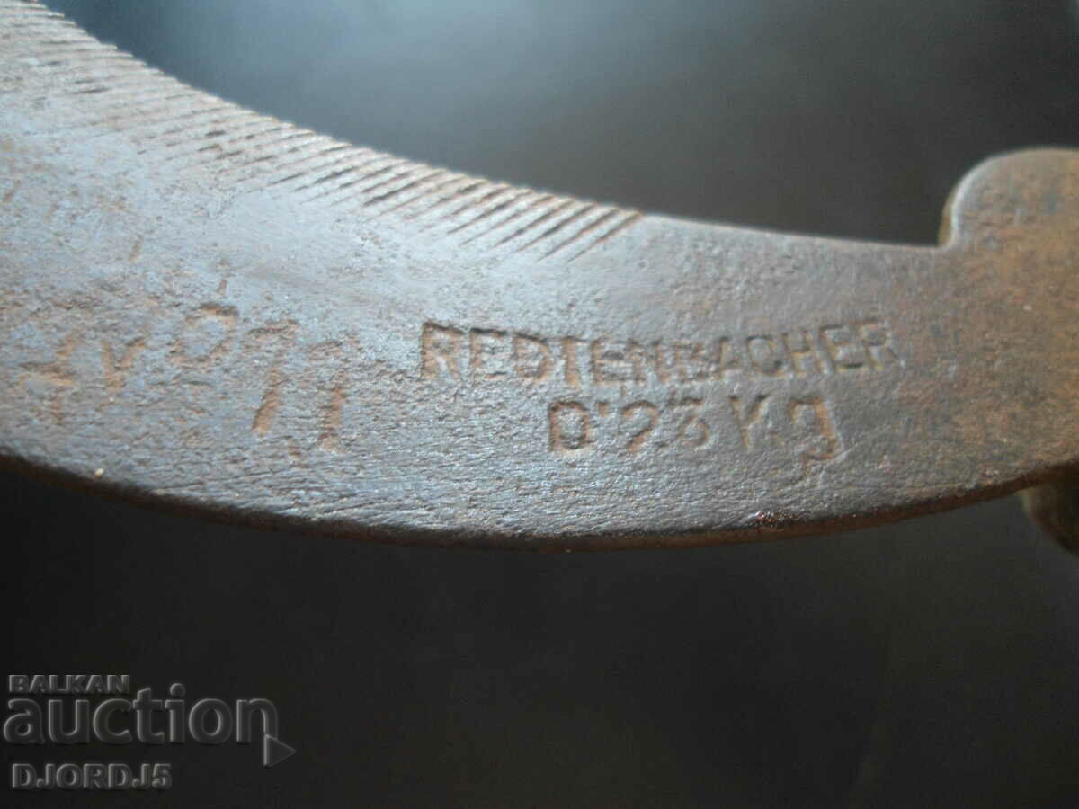Old sickle, engraved, markings