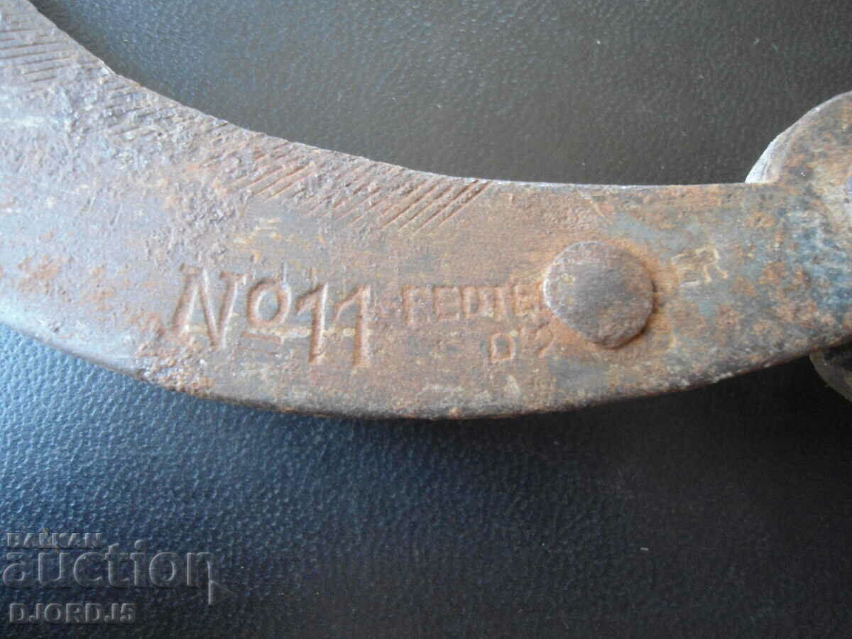 Old sickle, engraved, markings