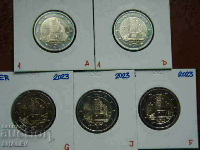 2 Euro 2023 Germany "Hamburg" A,D,F,G,J /Germany/ - 2 euros with price € 20.89 | 40.86 BGN