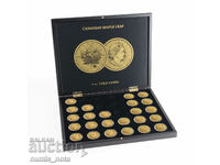 κουτί πολυτελείας για 30 χρυσά νομίσματα της 1 ουγκιάς. φύλλο σφενδάμου