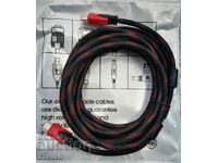 Cable DeTech HDMI - HDMI M/M, 5m, with braid and ferrite