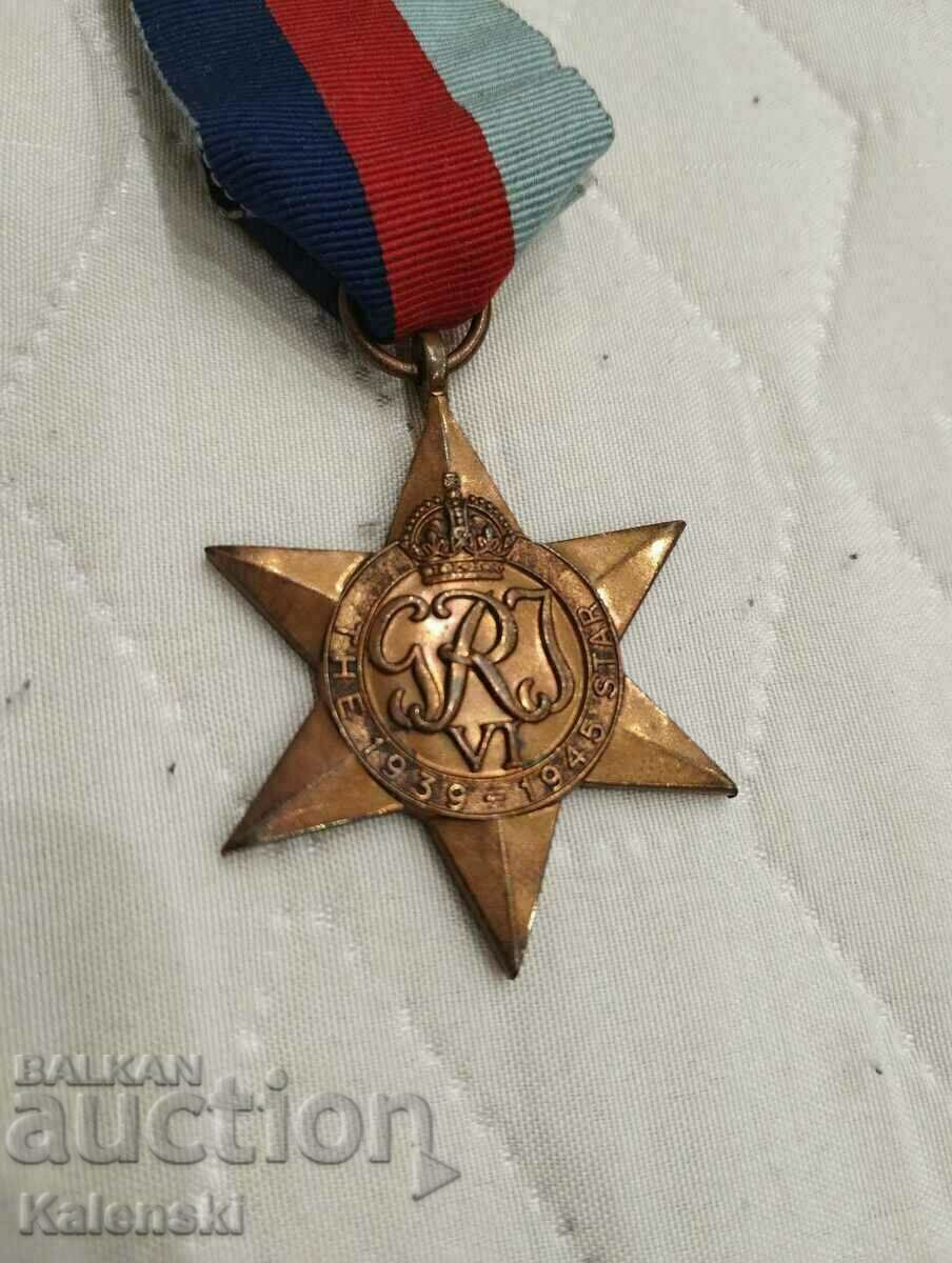 Медал Великобритания Звезда "1939-1945" - оригинал