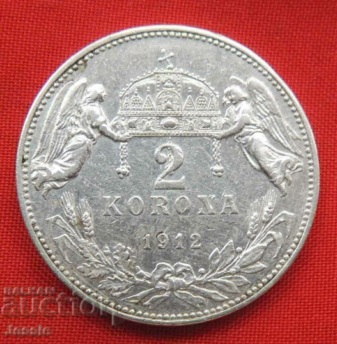 2 Korona 1912 KB Austohungary / pentru Ungaria / argint CALITATE