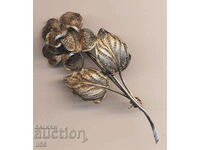 Silver brooch - rose - filigree 03