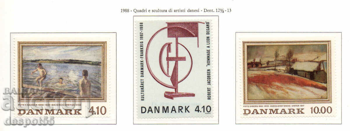 1988. Δανία. Έργα τέχνης Δανών καλλιτεχνών.
