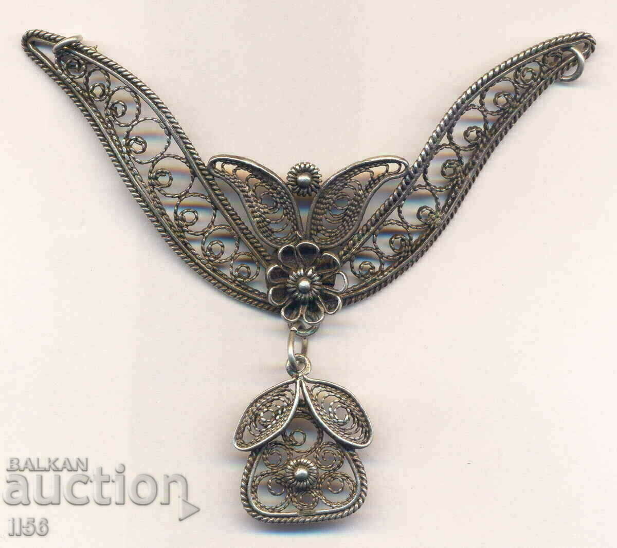 Silver pendant - filigree - double-sided hanging Silver pendant - filigree - double-sided hanging