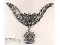 Silver pendant - filigree - double-sided hanging
