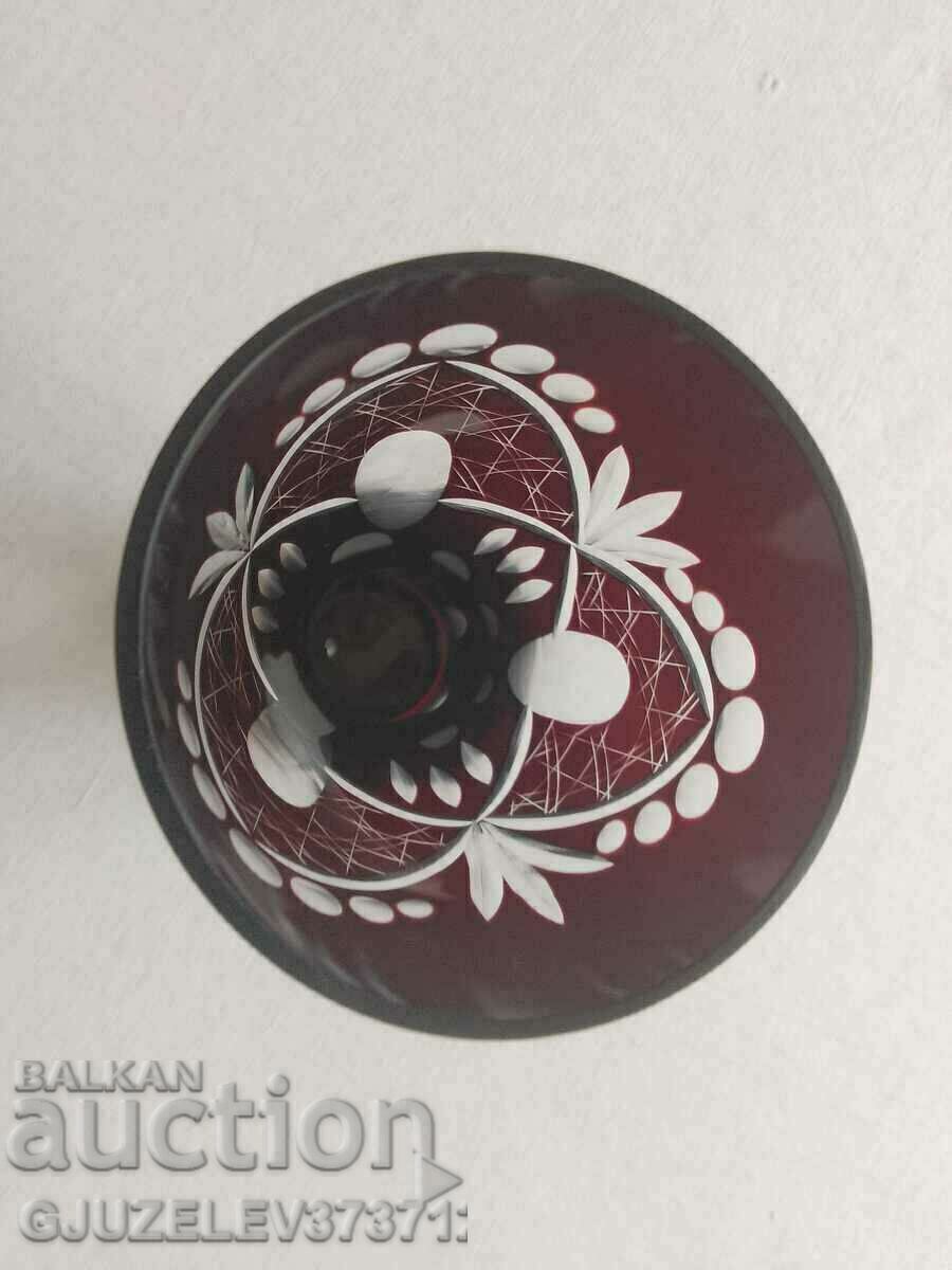 Рязан кристал Винтидж- Ваза Рубинено червен - 6 Рязан кристал Винтидж- Ваза Рубинено червен - 6