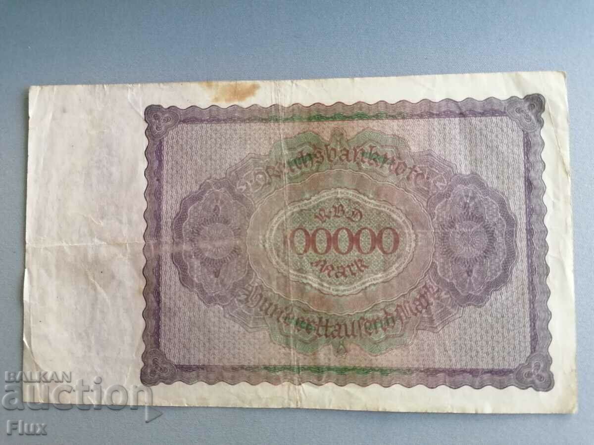 Παράδοση Ράιχ νομοσχέδιο - Γερμανία - 100.000 σημάτων | 1923. Παράδοση Ράιχ νομοσχέδιο - Γερμανία - 100.000 σημάτων | 1923.