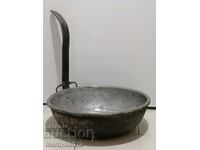 Стар меден тиган, бакър, тава, меден съд