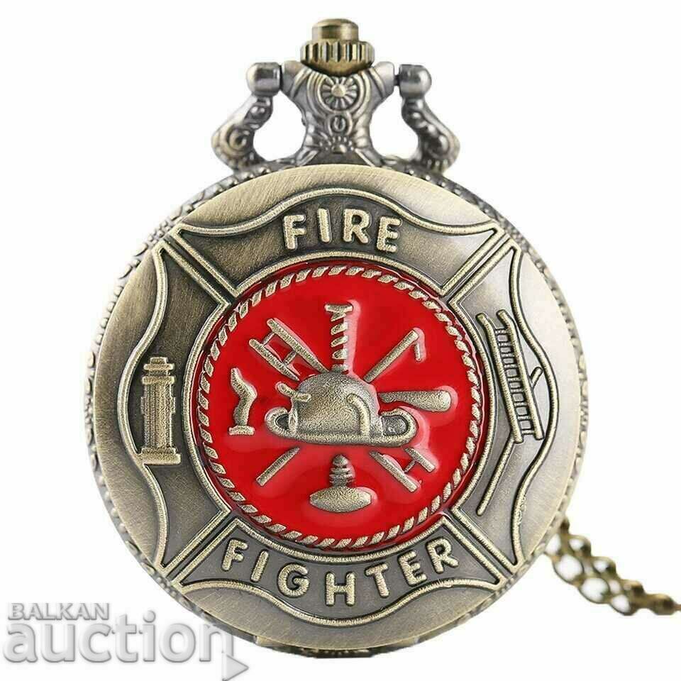 New pocket watch fireman fireman helmet fire