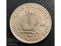 Portugal.100 escudos 1989.Canary Islands.UNC.