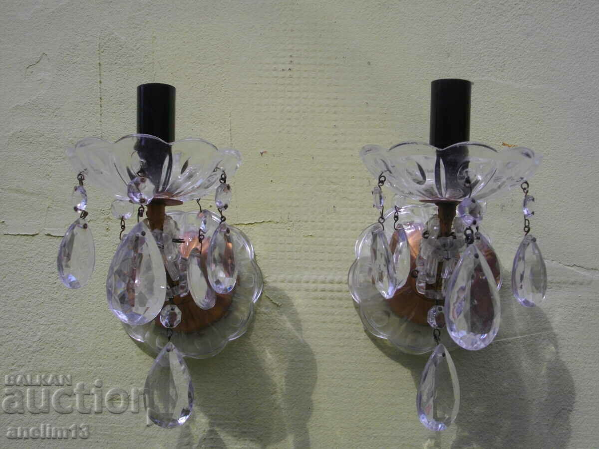OLD CRYSTAL LAMPS FOR WALL SQUARES with price 145.00 BGN | € 74.14 OLD CRYSTAL LAMPS FOR WALL SQUARES with price 145.00 BGN | € 74.14