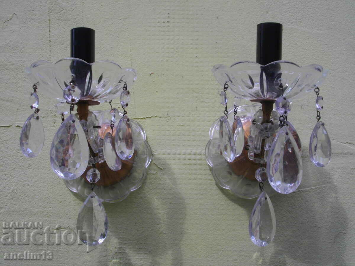 OLD CRYSTAL LAMPS FOR WALL SQUARES