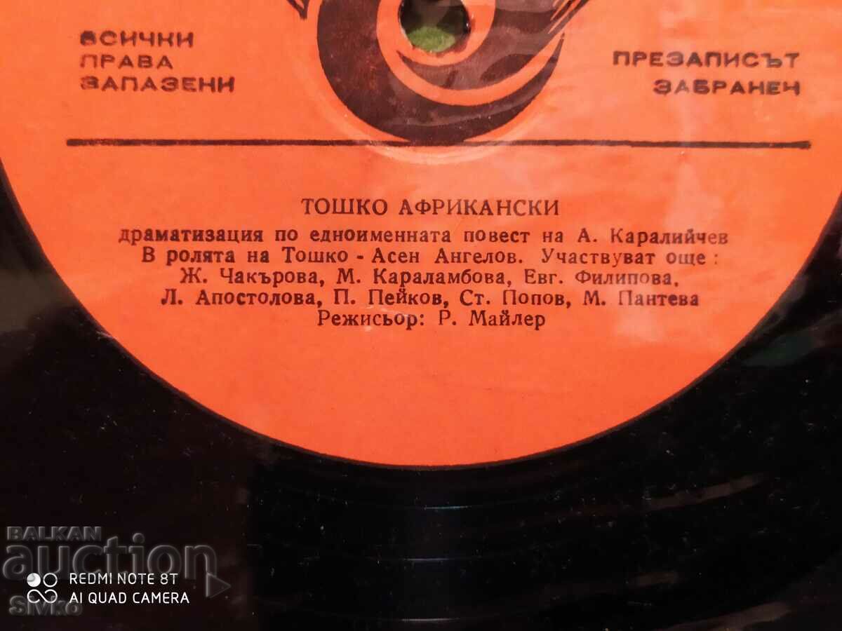Delivery of Gramophone record Toshko African Delivery of Gramophone record Toshko African