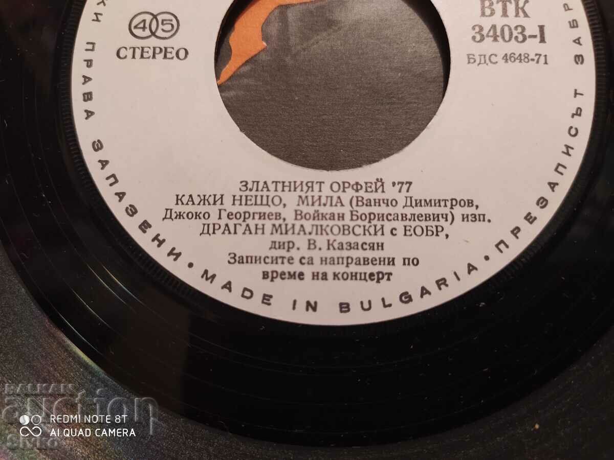 Delivery of Gramophone record Dragan Mialkovski, The Golden Orpheus 1977