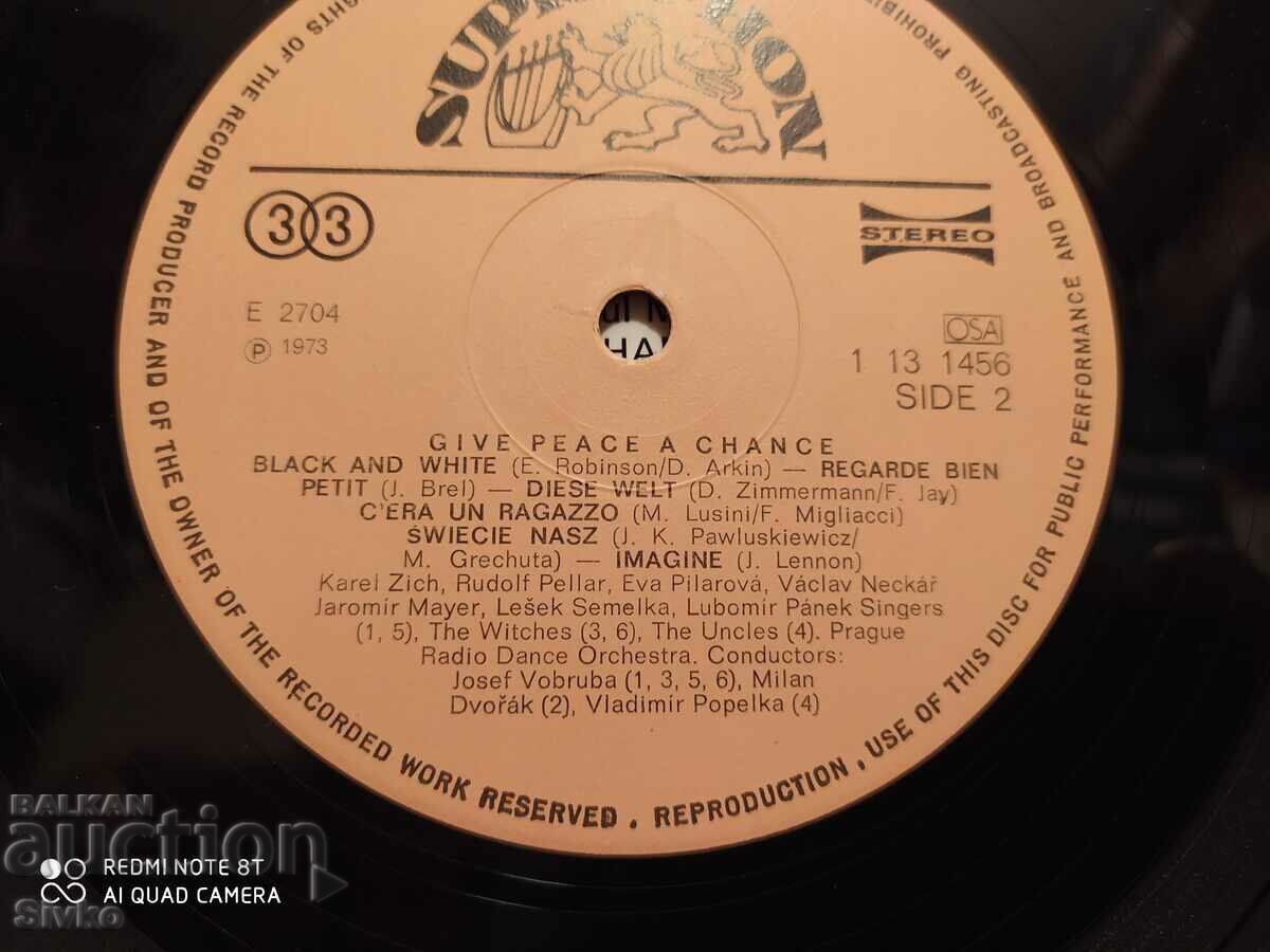 Delivery of Give peace a chance gramophone record Delivery of Give peace a chance gramophone record