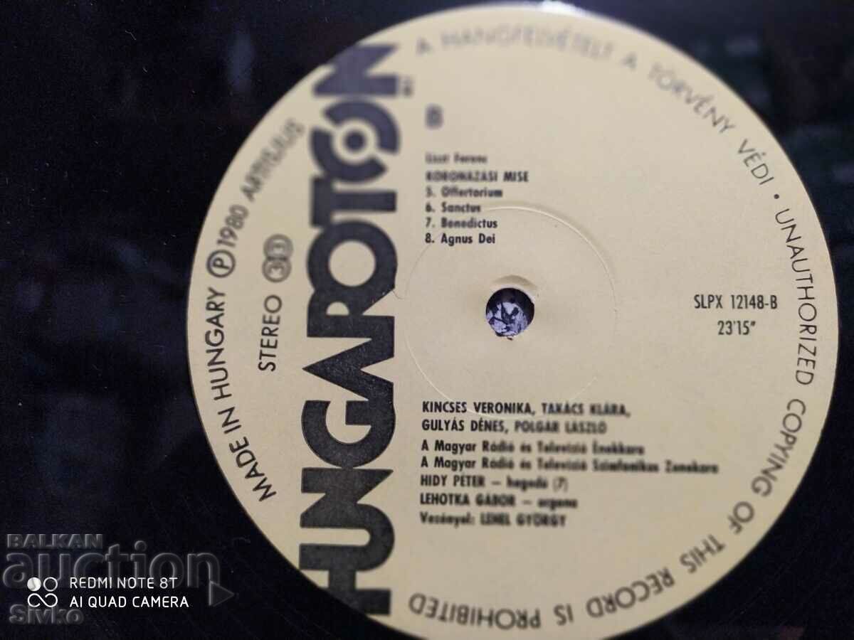 Delivery of Gramophone record HUNGARIAN CORONATION MASS Delivery of Gramophone record HUNGARIAN CORONATION MASS