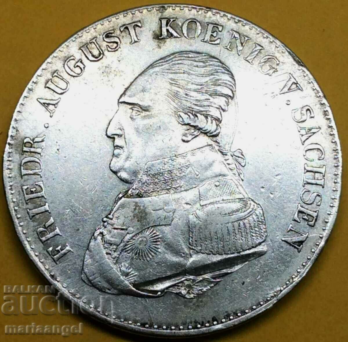 1 Thaler 1823 Saxonia Friedrich August 28,01g argint