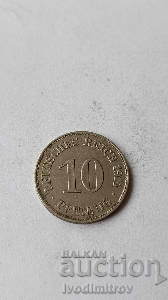 Германия 10 райхспфенинга 1911 E