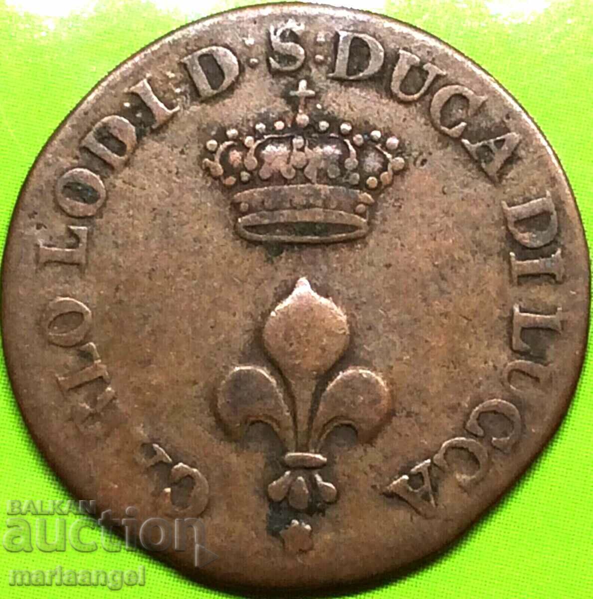 Luca 1 soldo 1841 Italy copper - quite rare