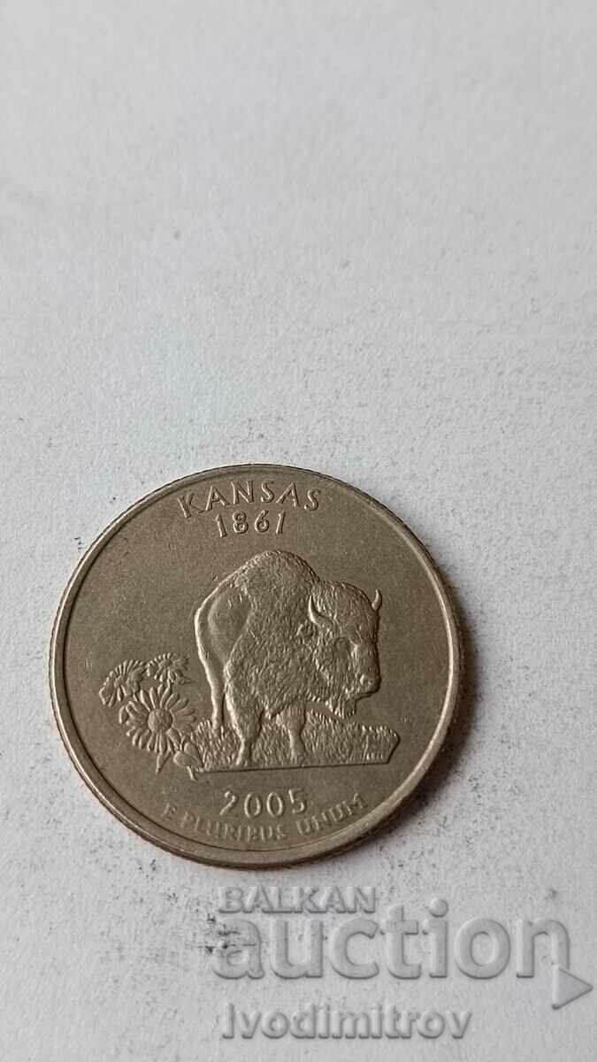 САЩ 25 цента 2005 D Kansas