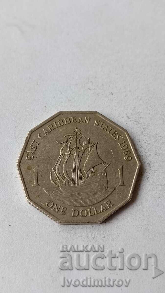 Eastern Caribbean 1 dollar 1989