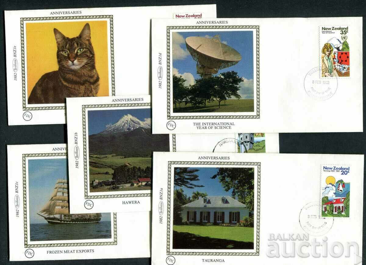 # BNZ1 1982 - 5 pcs. envelopes Benham Silk [full series]