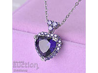 Dark purple heart necklace