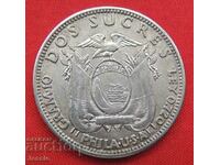 2 sucres 1928 Ecuador argint Rar!