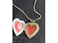 Silver heart necklace, vintage