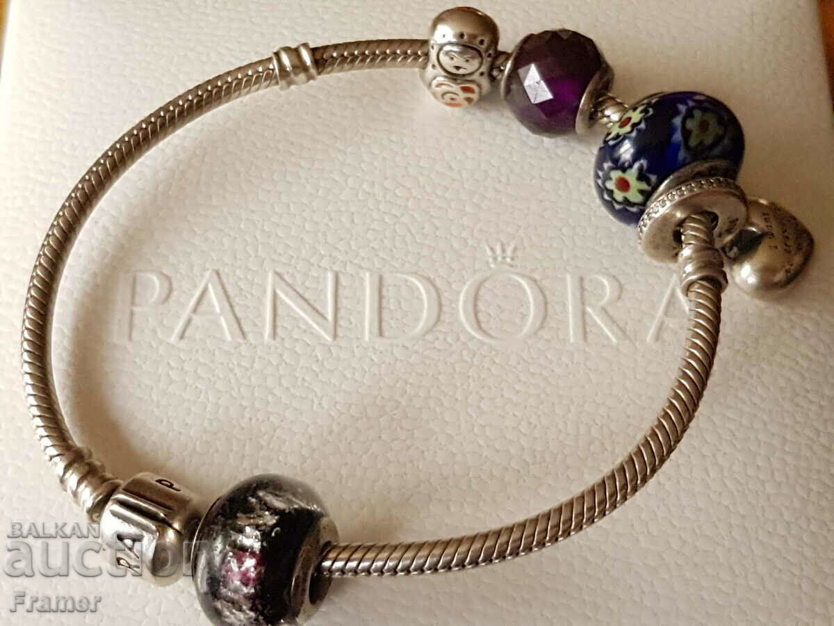ORIGINAL PANDORA silver bracelet with 5 charms with price € 130.00 | 254.26 BGN ORIGINAL PANDORA silver bracelet with 5 charms with price € 130.00 | 254.26 BGN