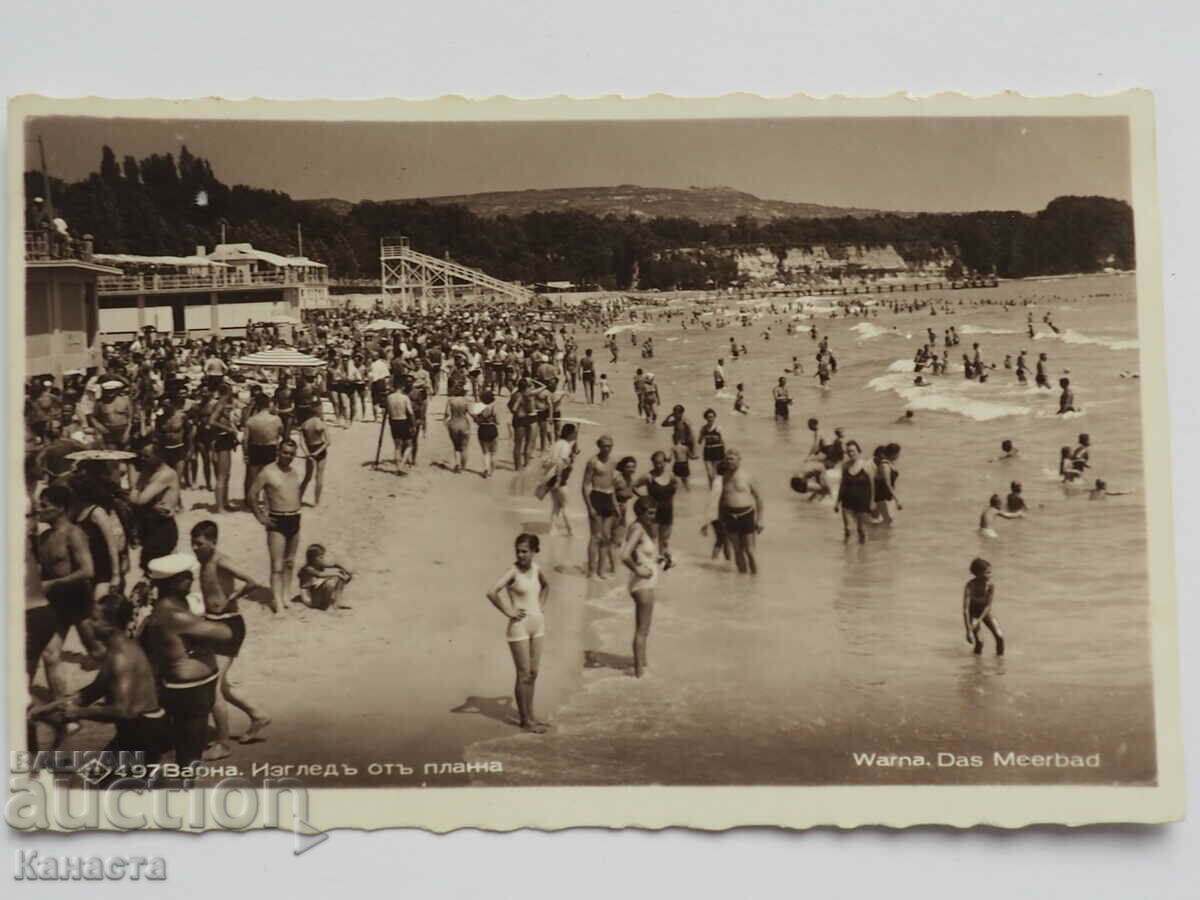 Варна изглед от плажа   Пасков 1935   К 387