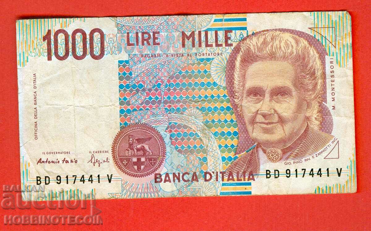 ИТАЛИЯ ITALY 1000 Лири емисия - issue 1990 - подпис 1