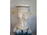 Porcelain table stand three elephants