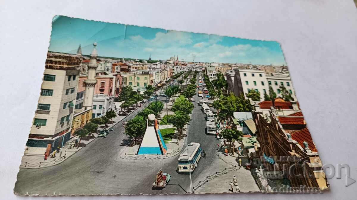 Пощенска картичка Damascus Victory Street 1961