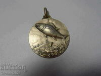 1969 Fisherman's silver medal insignia - fish