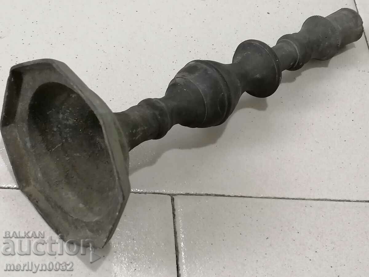 Old bronze candlestick, decor, candelabrum, lamp, candle, lantern - 6