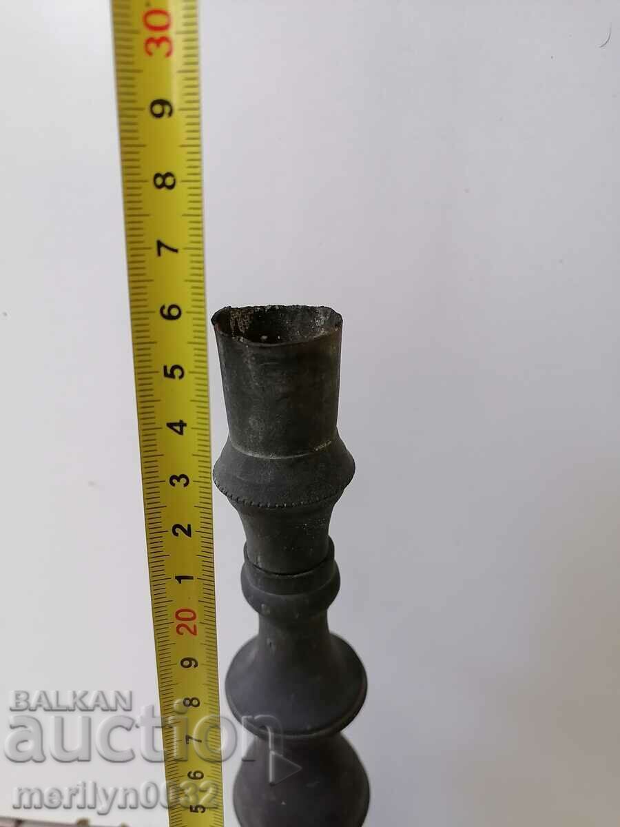 Old bronze candlestick, decor, candelabrum, lamp, candle, lantern - 7