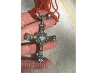 Old jewelry cross coral necklace necklace