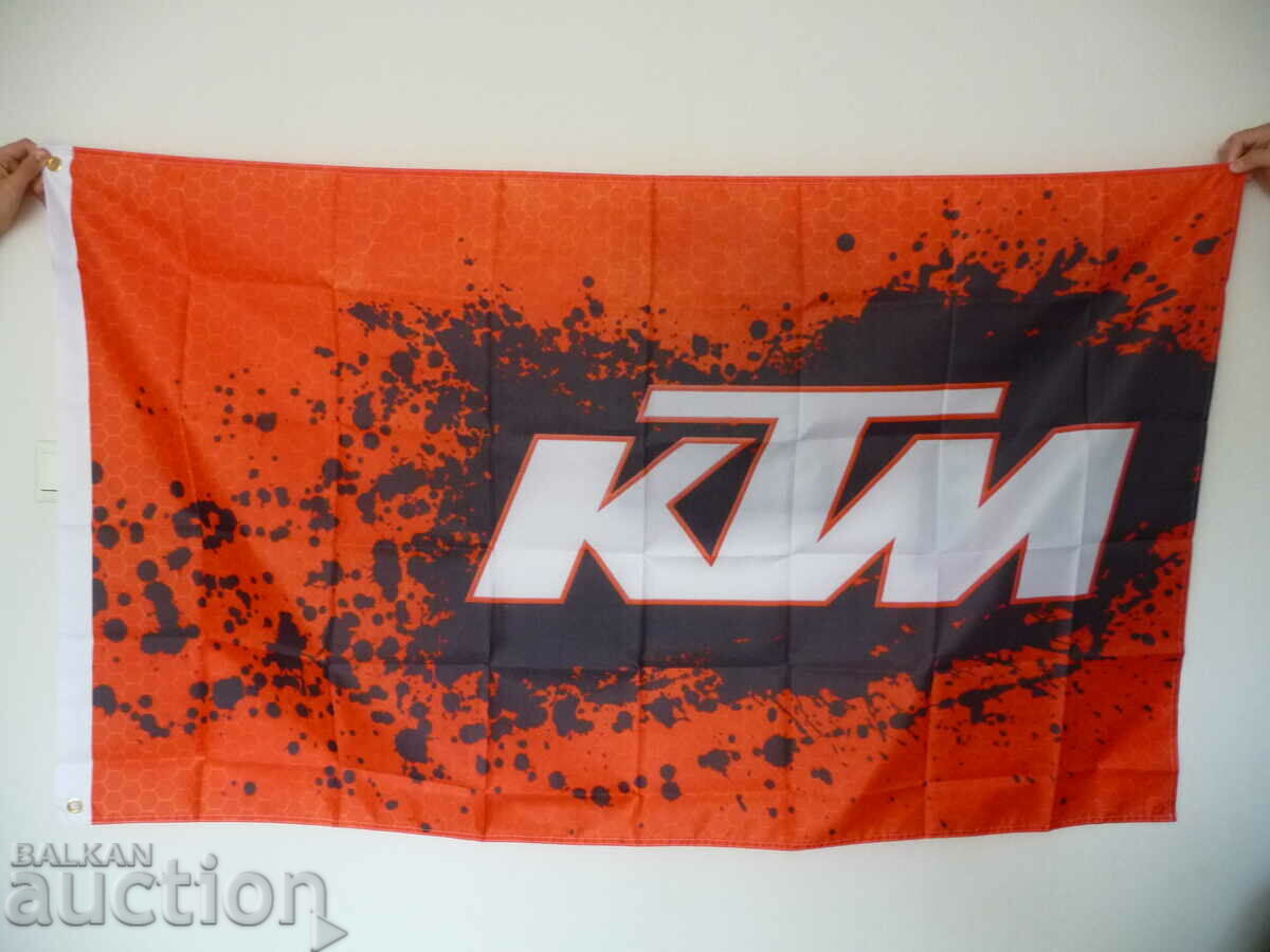 KTM знаме флаг КТМ рекламно кросов мотор оранжвео моткрос 3