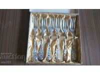 SET FURCIȚE DE DESERT PLACATE ARGENT - ANTIKO 100